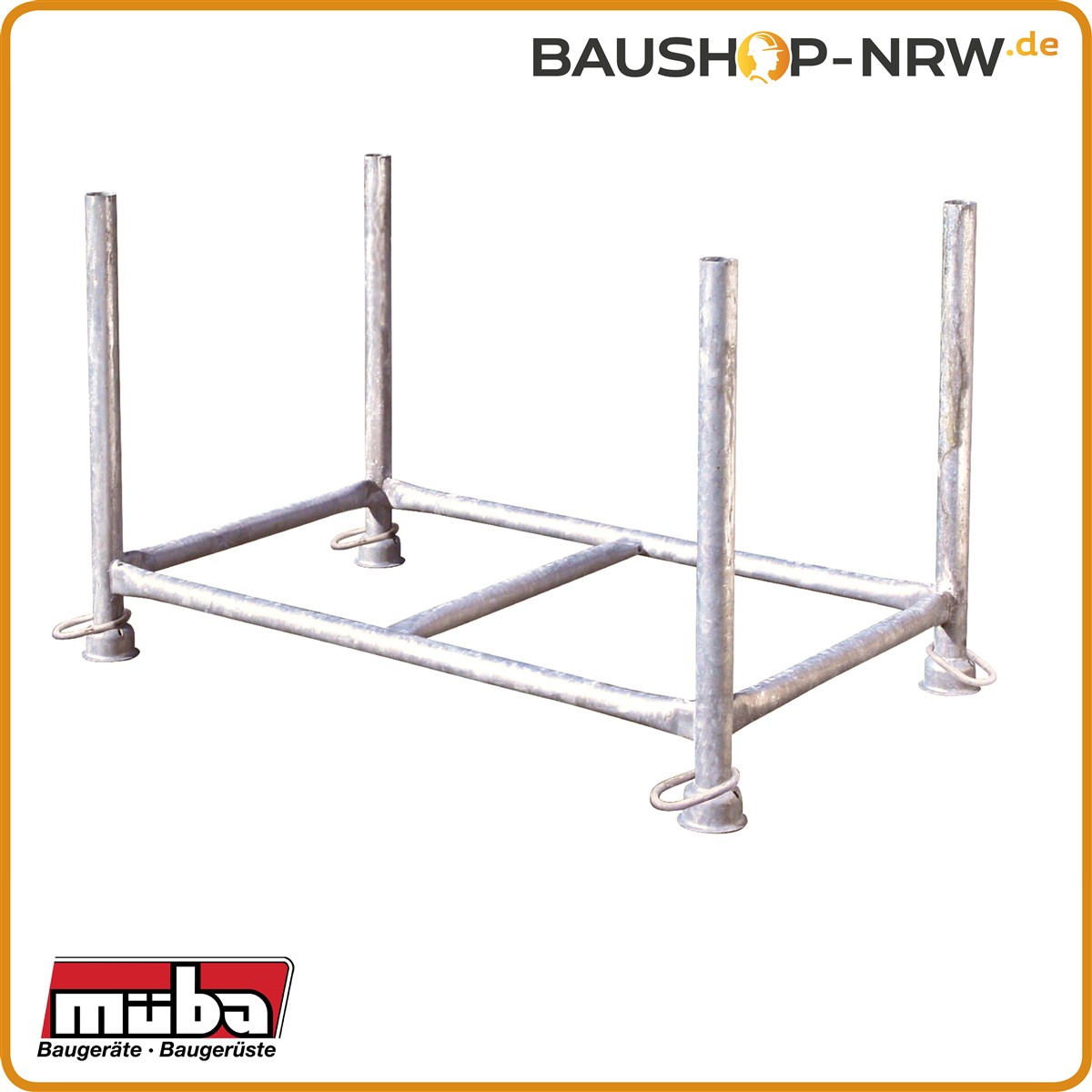 MÜBA Stapelpalette 15269 verzinkt, 1,30 x 0,70 x 0,70 m, 1500 kg Tragfähigkeit